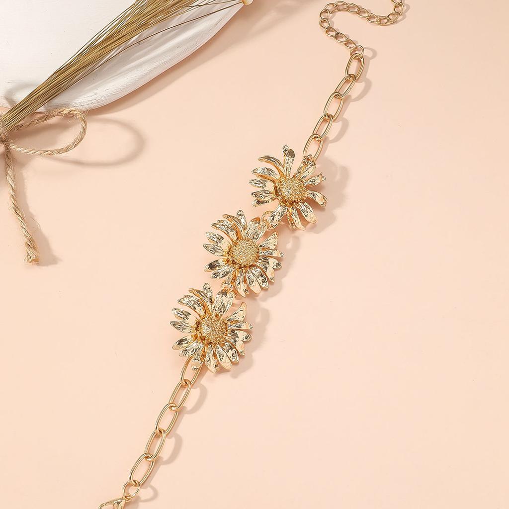 Explosive Golden Flower Sunflower Temperament Trend Niche Versatile Personality Design Bracelet Jewelry