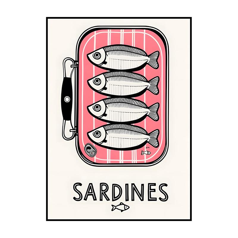 Sardinenbüchse Poster Modern Klassisch Druck Ausstellung Surrealismus Leinwandbild Wandkunst Bild für Zimmer Zuhause Küche Dekorat