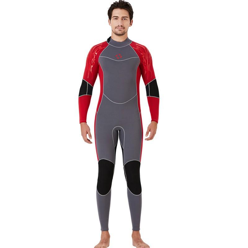 3MM Diving Suit Men's One-piece Long-sleeved Thick Warm Mercerized Velvet Women's Sunscreen Jellyfish Surfing