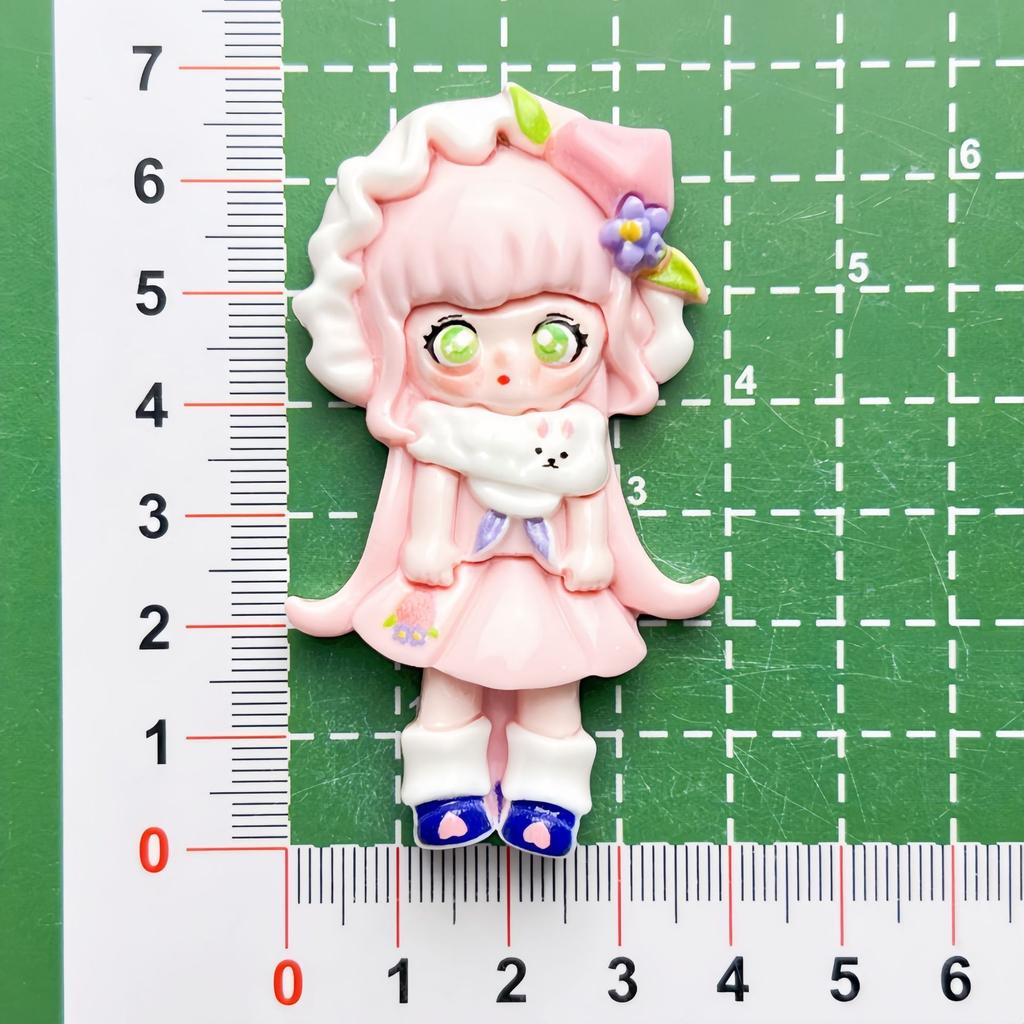 College Style Donna Cartoon Bright Resin Handmade DIY Cream Gel Hair Clip Refrigerator Sticker Jewelry Batch Toys Blind Bags