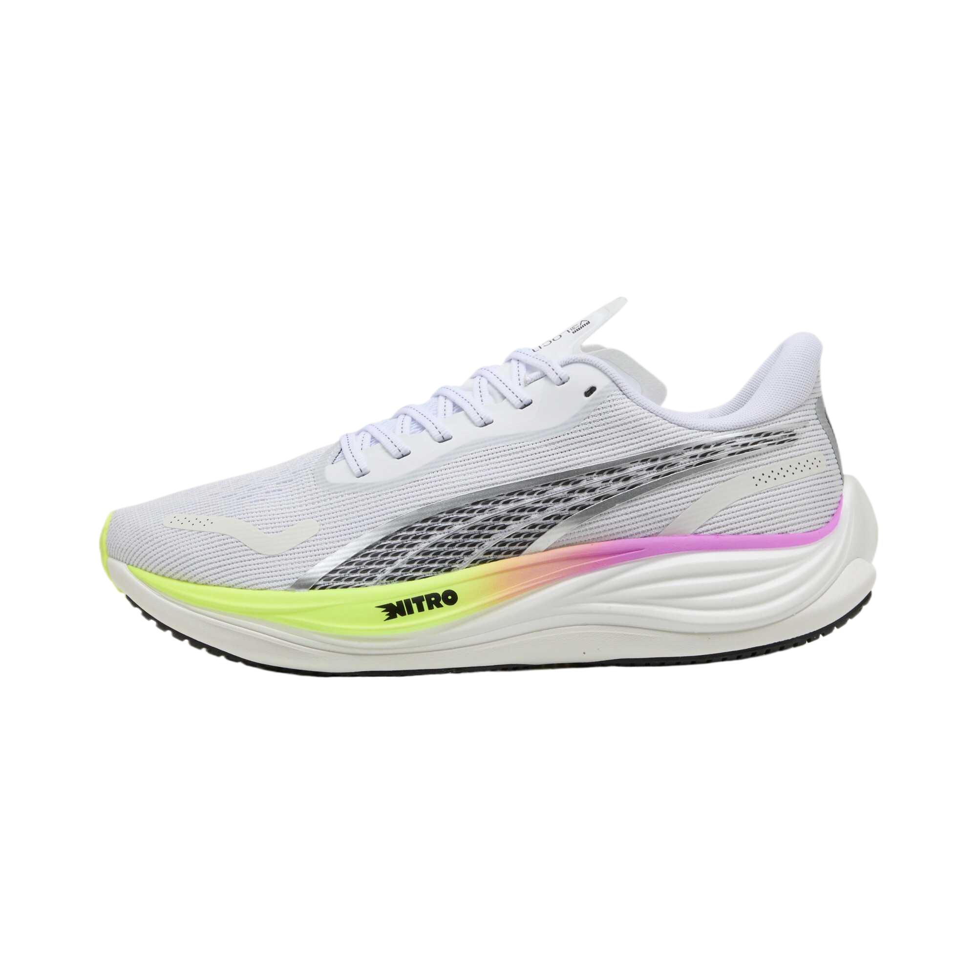 

Puma Velocity Nitro 3 White Pure Magenta Yellow Alert Men Sneakers 377748-19 39