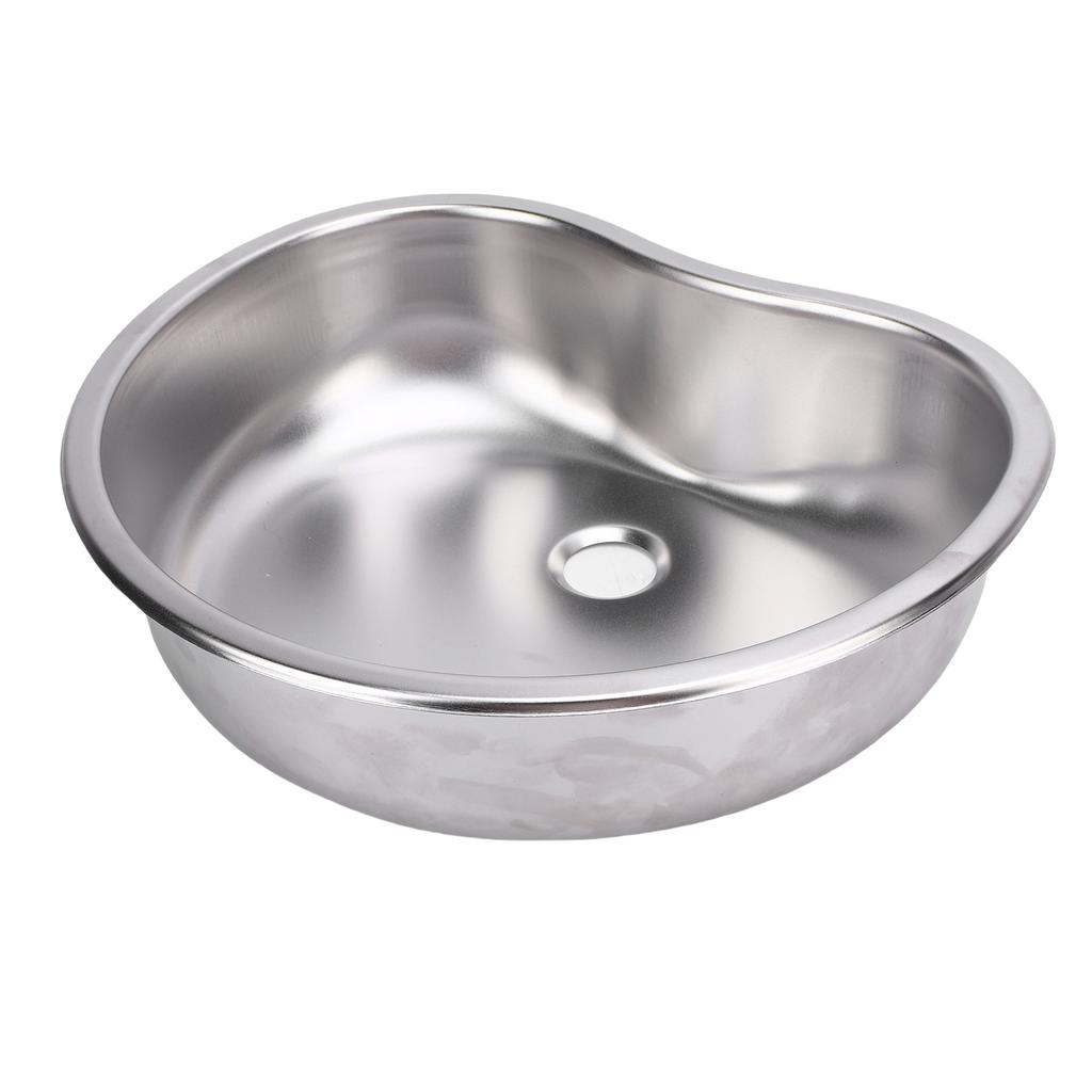 Edelstahl Barspüle 15x12,48x3,94in Großes Fassungsvermögen Herzförmiges Waschbecken mit 40mm Abfluss