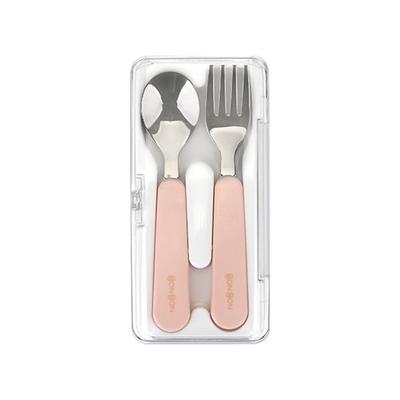 Daily Like Bonbon Stainless Steel Spoon & Fork Set, Peach, 1 Piece, Korean Popular Tableware