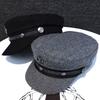 Winter hat new female tide Internet celebrity navy hat autumn and winter woolen rivet beret flat hat