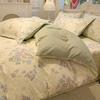 100% Cotton Luxury Floral Style Bedding Set 3 Piece, Duvet Cover Set 1 Duvet Cover 2 Pillowcase,Single/Double/200x200/220x240