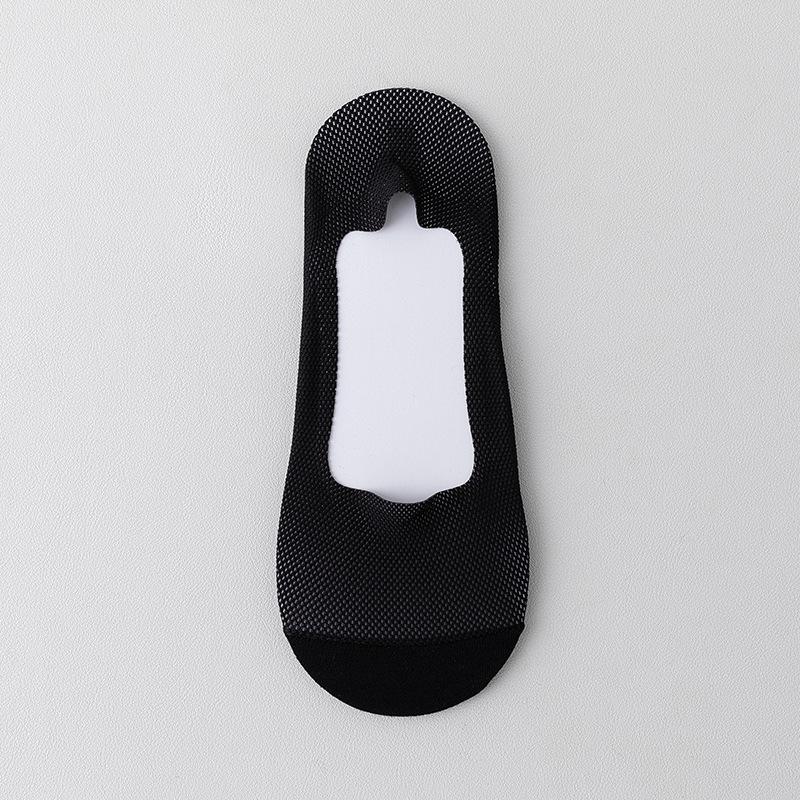 Damen Sommer Dünne Baumwolle Unten Flacher Mund Unsichtbar Rutschfest Nicht Fallend mit Eis Seide Bootssocken