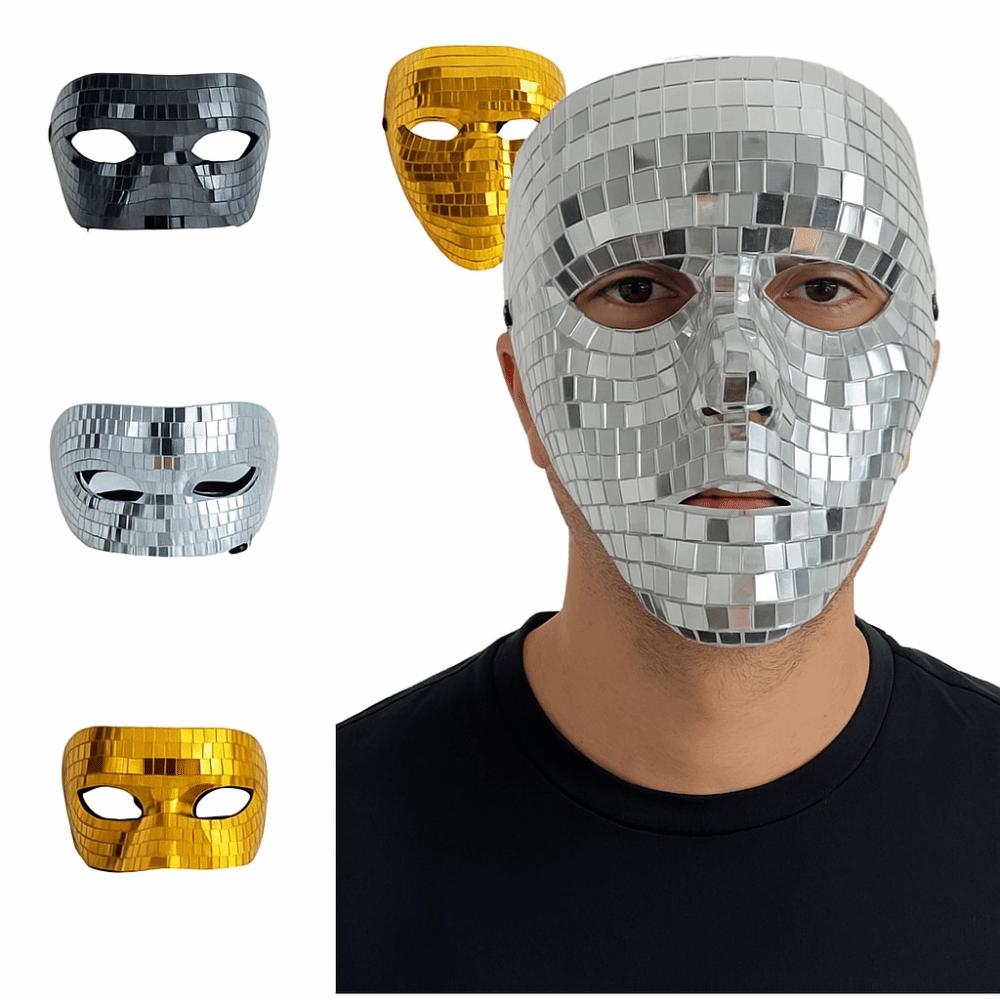 Full Face Night Club Mask Masquerade Home DJ Decor Elegant Ball Glitter Mirror Face Mask  Women