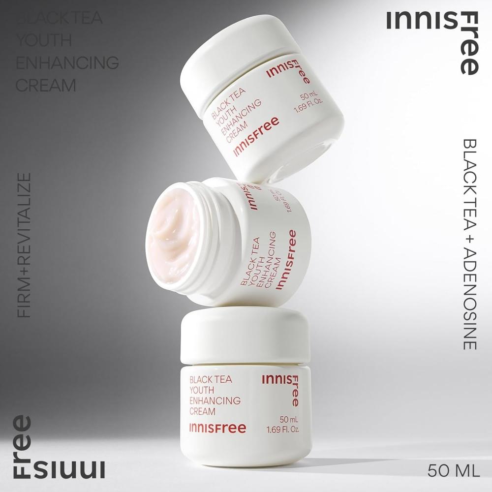 Innisfree  Innisfree  Black Tea Youth Cream 50ml   Genuine Moisturizing  Moisturizing  Elastic  Gloss  Aging Care  Black Tea