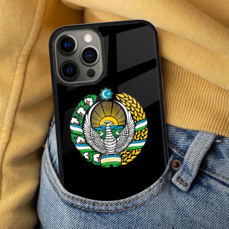 Usbekistan Flagge Weiche Handyhülle für iPhone 17 Air 16e Pro max 15 Pro 13 14 Plus 11 12 MagSafe Magnetische Coque