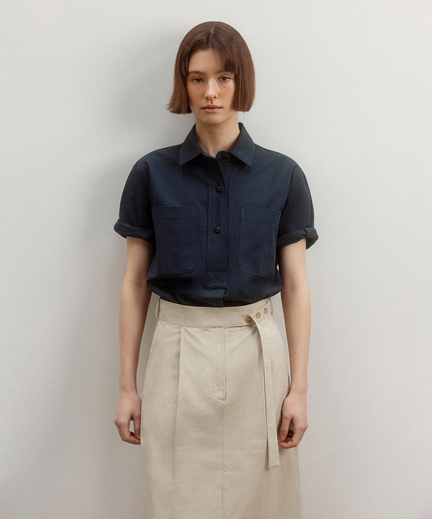 Annies Button Belted Skirt (Beige)