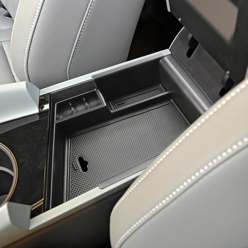 Center Console Organizer Tray for Hyundai Elantra -2024 Accessories, ABS Armrest Storage Box (NOT for Manual Hand-Brake)