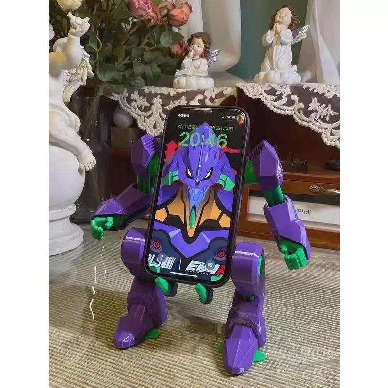 Anime Neon Genesis Evangelion Phone Holder Cute Assembly Model Bracket Accessories Desktop Decoration Kids Christmas Gifts
