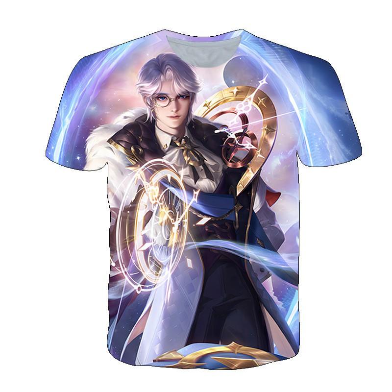 Men Women Gaming T-Shirt With 3D Digital Print Character Design Casual Short Sleeve Tee