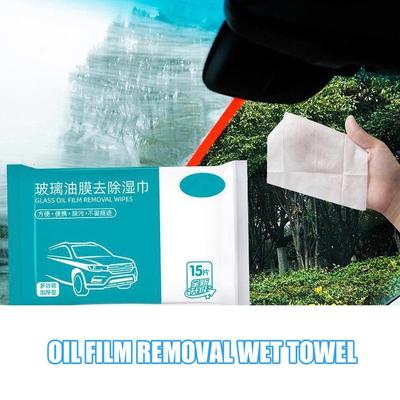 Car Glass Oil Film Removal Wipes Front Windshield Cleaning Vehicle Window Oil Film Wash Agent Wipes Automotive Supplies 15-60PCS