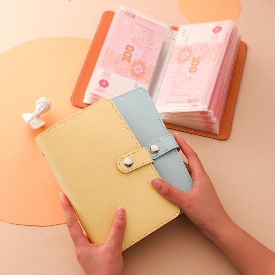 Geldsparbuch Geld Sammelalbum zur Aufbewahrung von Scheinen und zur Finanzverfolgung 50-seitige Kapazität Budget-Notizbuch