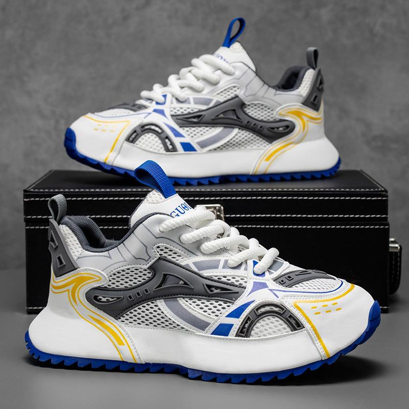 2025 summer new breathable color matching thick-soled heightening dad shoes fashionable versatile light sports leisure trendy men's shoes