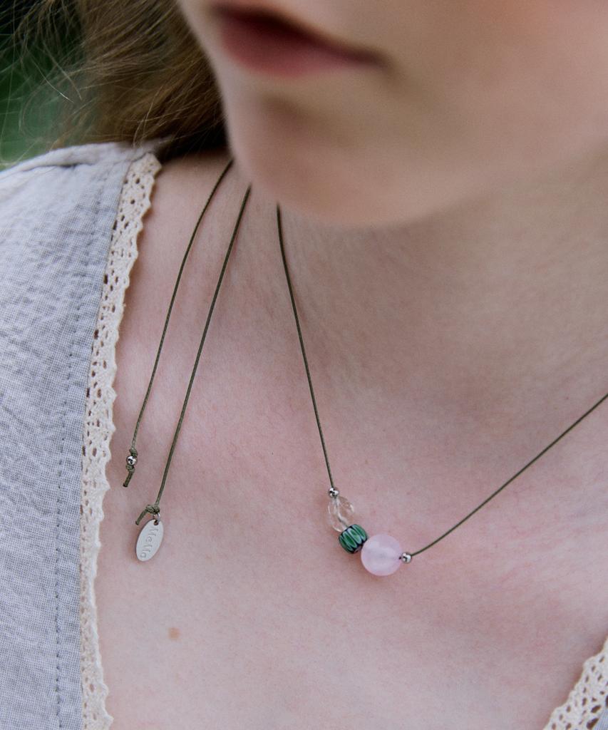 Merrymotive Natural Mood Gem With String Necklace