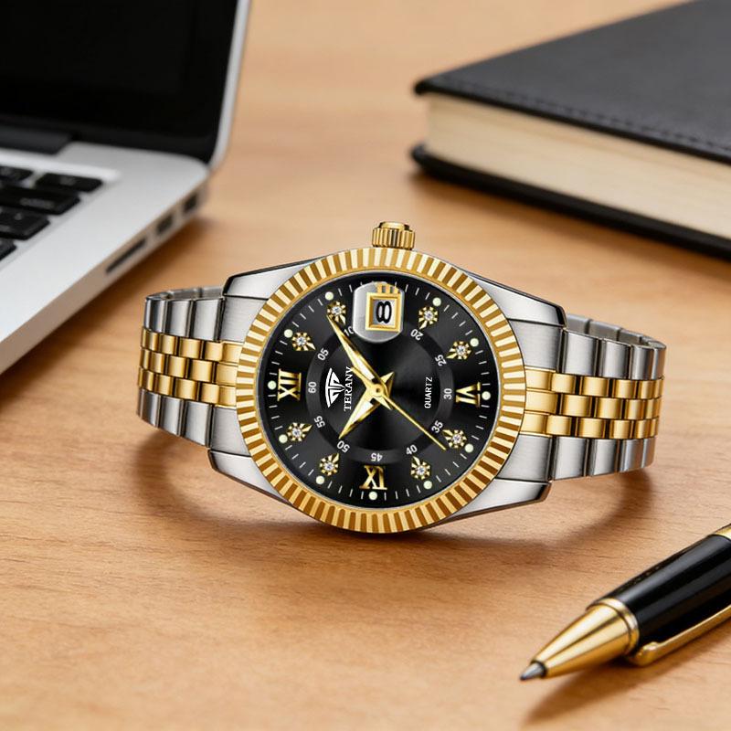 Men's Watch Calendar Fashion Casual Steel Belt Quartz Watch