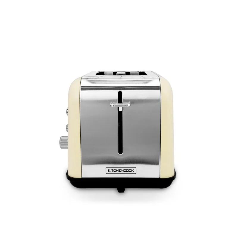 Kitchencook - Toasteo_glass_beige - Grille-pain Avec Fenêtre - 2 Larges Fentes - 800 W - Beige