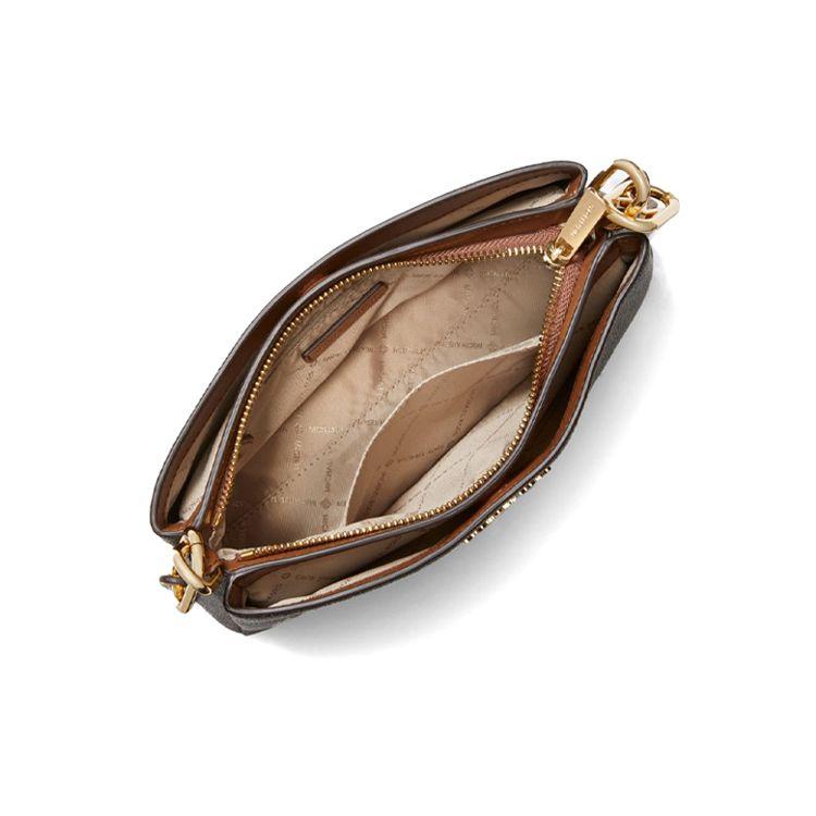Michael Kors Borsa a tracolla Mk Trisha Series tela con stampa monogramma classico media da donna Marrone scuro 35H1G9TC8B-BROWN