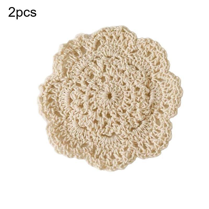 [Vintage Coasters] 2/4/6/10pcs Vintage Floral Crochet Coasters | Perfect for Coffee Table, Wooden Table,Kitchen Decoration