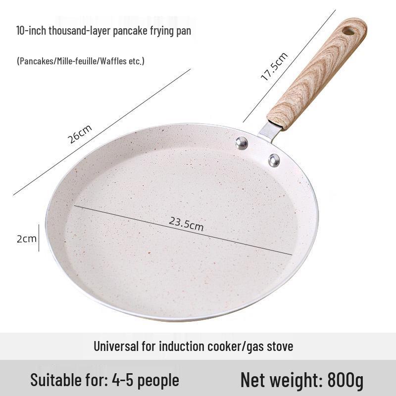 Non-stick Maifan Stone Frying Pan for Home, Flat-Bottomed Pancake Pan, Gas Stove Compatible