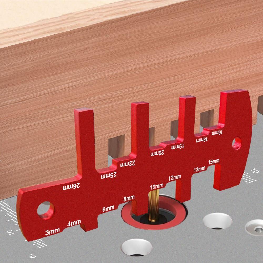 Red Table Saw Height Gauge Aluminum Measuring Tools Router Table Height Gauge Router Table