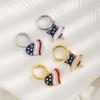 Independence Day Flag Geometric Love Pentagram Earrings