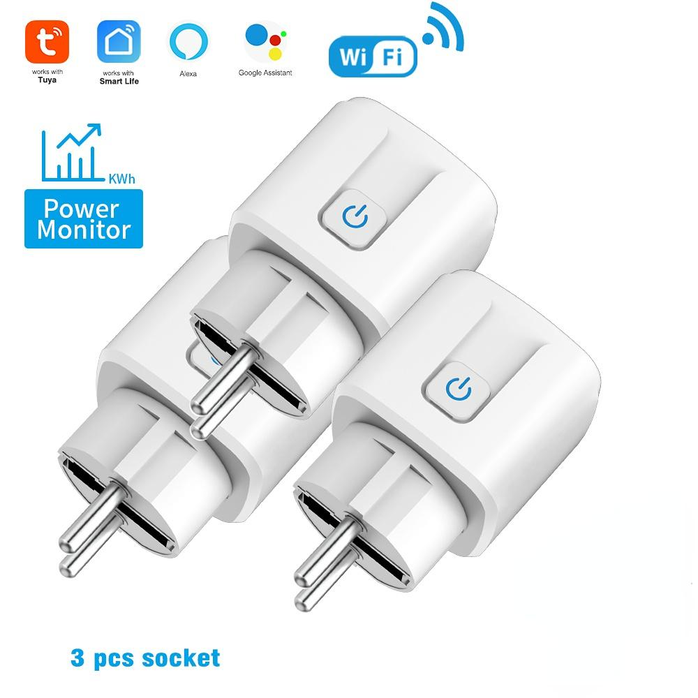Priză inteligentă Wifi Ștecher UE Adaptor multifuncțional Monitorizarea puterii la domiciliu Priză pop Aleax Timing Benzi de control de la distanță Priză