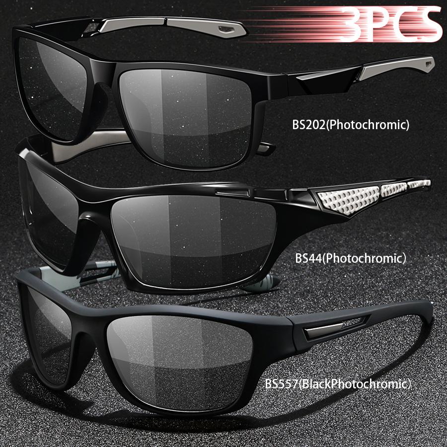 1PCS Photochromic Sports Sunglasses Men Women Vintage Cycling Driving Mountaineering Chameleon UV400 Eyewear