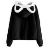 Women's Color Hooded Ears Loose Casual Plush Sweater