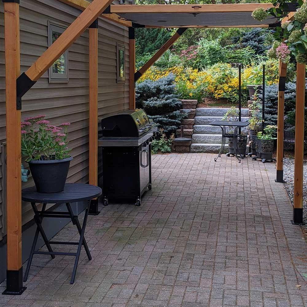 2pcs Powder Coated Steel Pergola Brackets 45 Degree Angle Pergola Support Frame  Outdoor Pergola