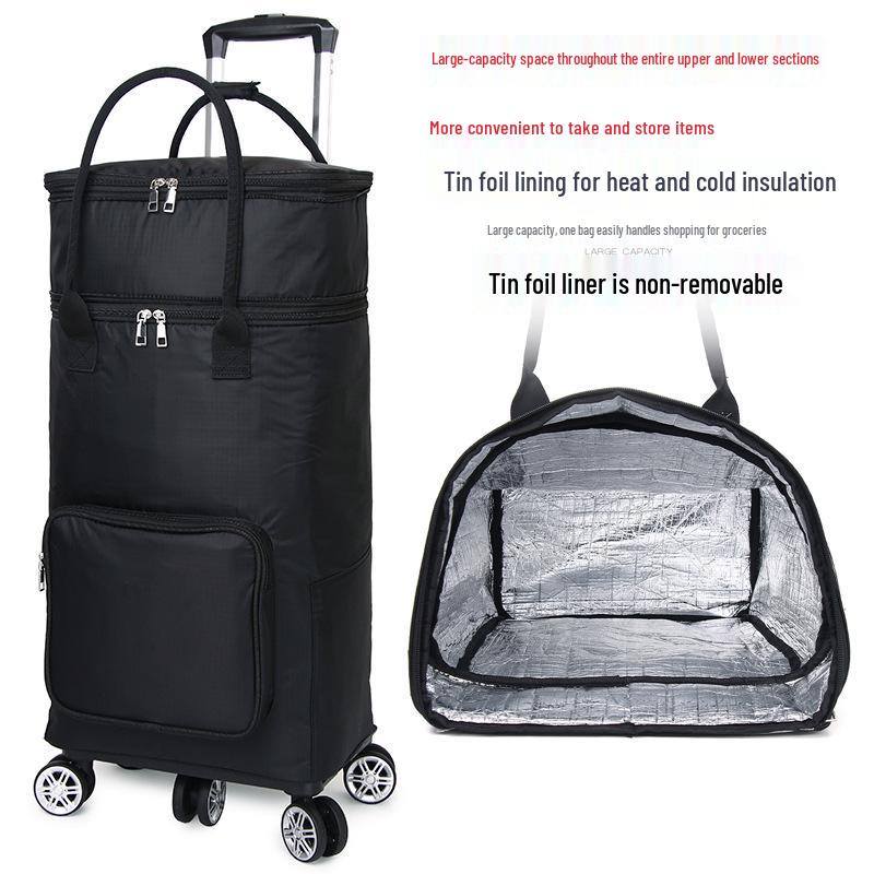 Faltbarer Einkaufswagen für Senioren mit großem Fassungsvermögen und tragbarer Aufbewahrungstasche