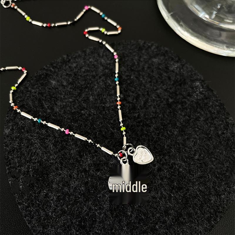Colorful Beaded Star & Smiley Necklace for Women - Cute & Elegant Clavicle Chain Pendant