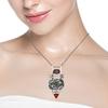 Rhodonite CoralGemstone Mother's Day Handmade Silver Jewelry Pendant  3.25"