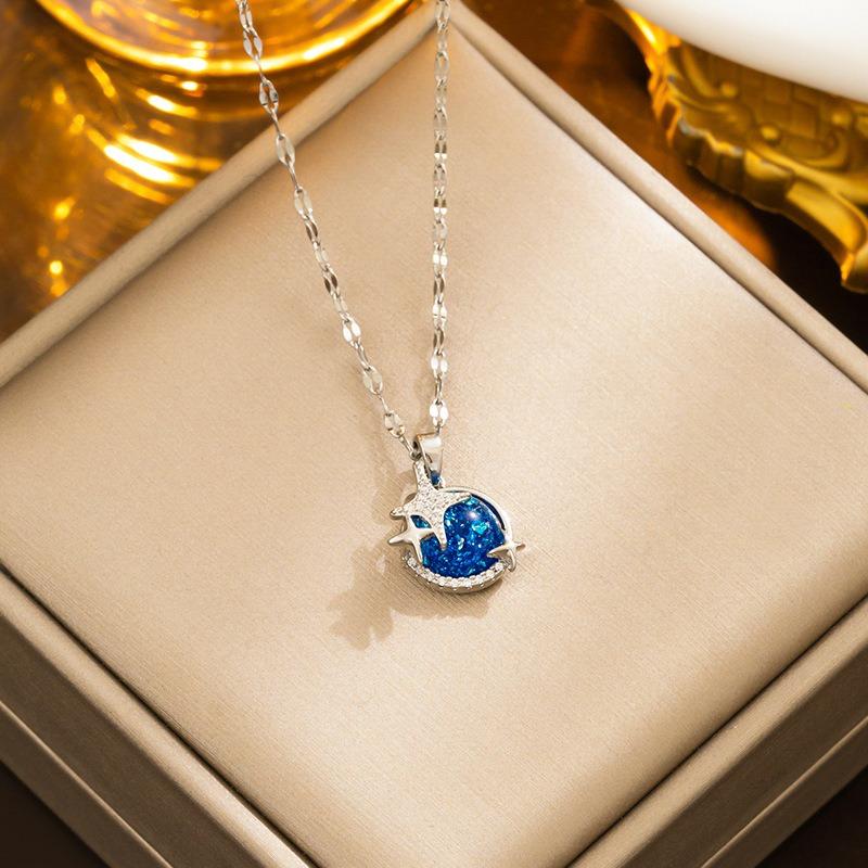 Specially for titanium steel planet starry sky non-fading necklace women's fashion personality versatile high-end sense collarbone chain jewelry