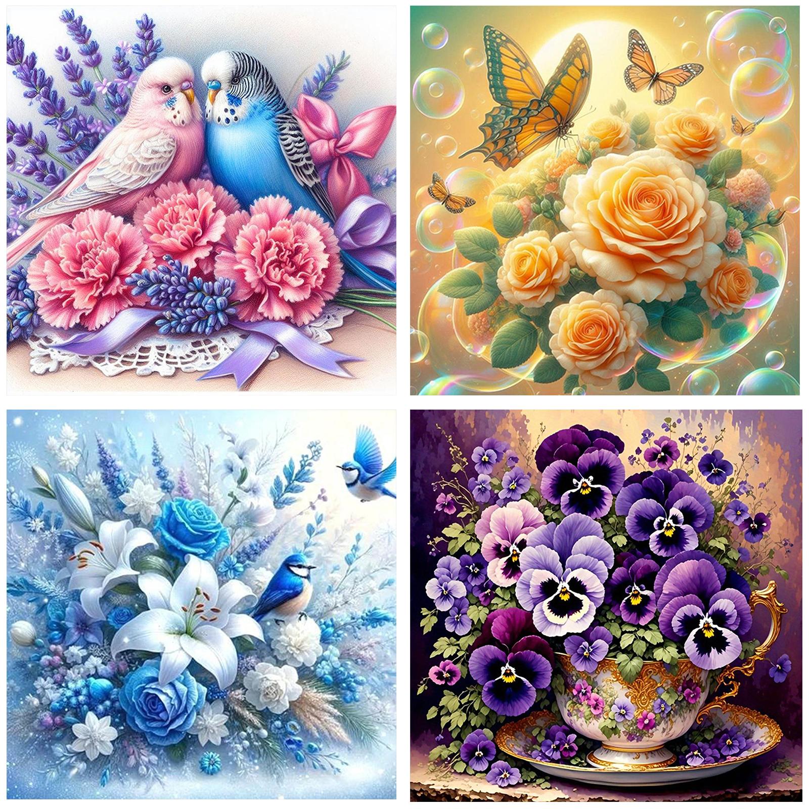 

4Pcs Landscape Full DIY 5D Round Drill Gem Art Diamond Painting Kits Diamond Art Diamond Painting 11.81x11.81inch