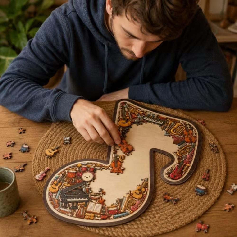 Instrument Print Musical Note Jigsaw Puzzle Irregular Musical Note Puzzle  Desktop Decor
