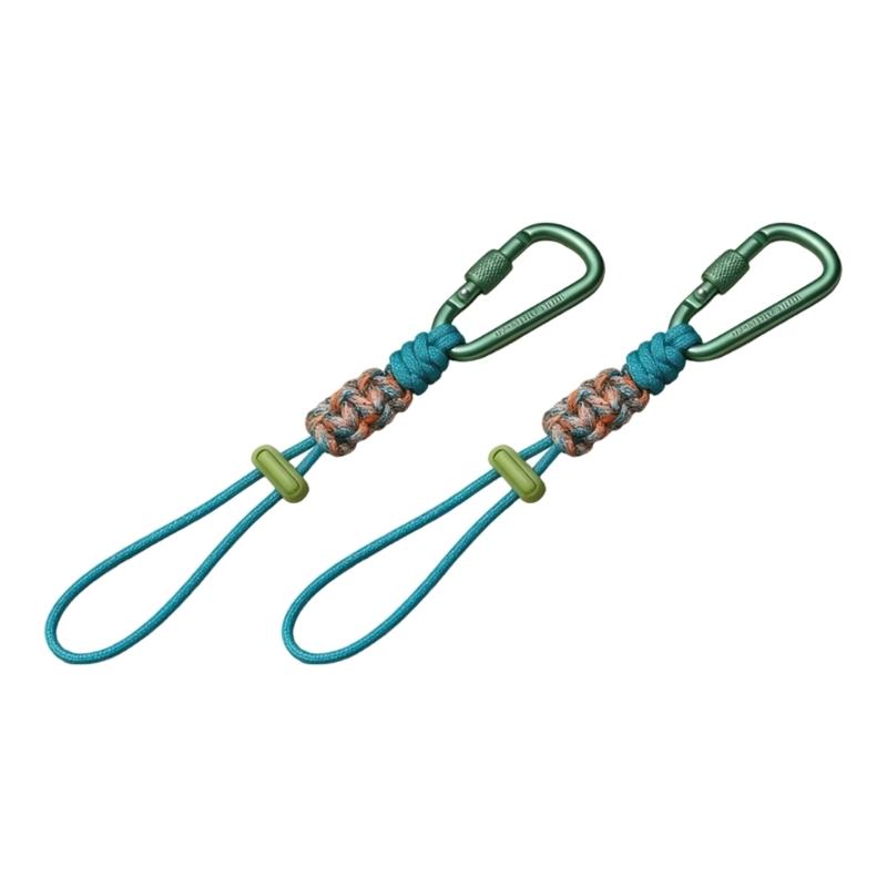 23 cm Utility Cord with Metal Hook, Outdoor Bottle Carry Set 2 Pack, for Camp Trail Bag Travel and Daily Gear Use