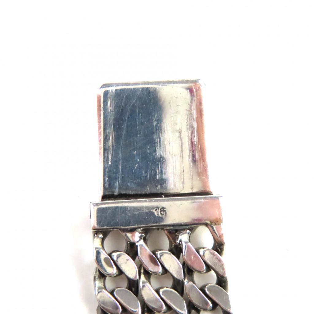 Great GUCCI bracelet ghost Skull GGPattern Triple Chain Silver SV925 Women Used