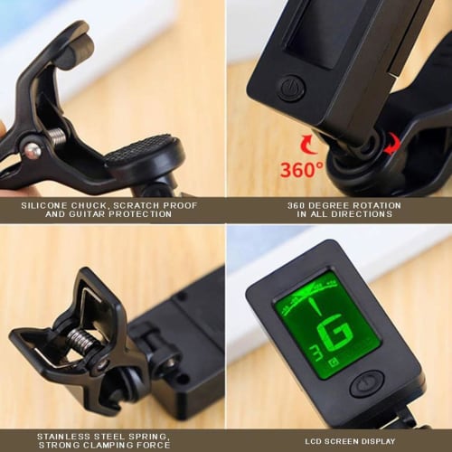 Clip-on Ukulele Tuner - Digital Tuning Tool, Portable Clip-on Tuner | Convenient Ukulele Turner, Simple Setup for Accurate Notes, Perfect Accessory fo
