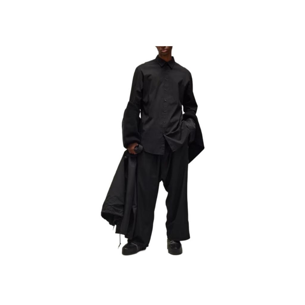 Y-3 Graphic Shirt Long Sleeve Single Breasted Loose Fit Shirt Men shirts Black JE9274