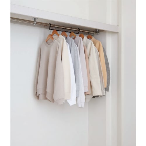 Belca CH-DS2 Double Storage Hanger, Extendable Type, Set of 2, 45-70cm Wide X 6.1cm Deep X 6.7cm High, Black, Staggered Design, Increased Storage Capa