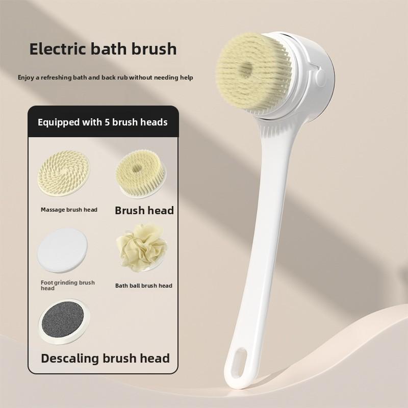 Digital Screen Electric Body Scrubber Long Handle Rotating Bath Massage Brush