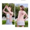 Women Summer Solid Slim Fit Sports Sun Protection Jacket UV Outdoor Breathable Ice Silk Short Top