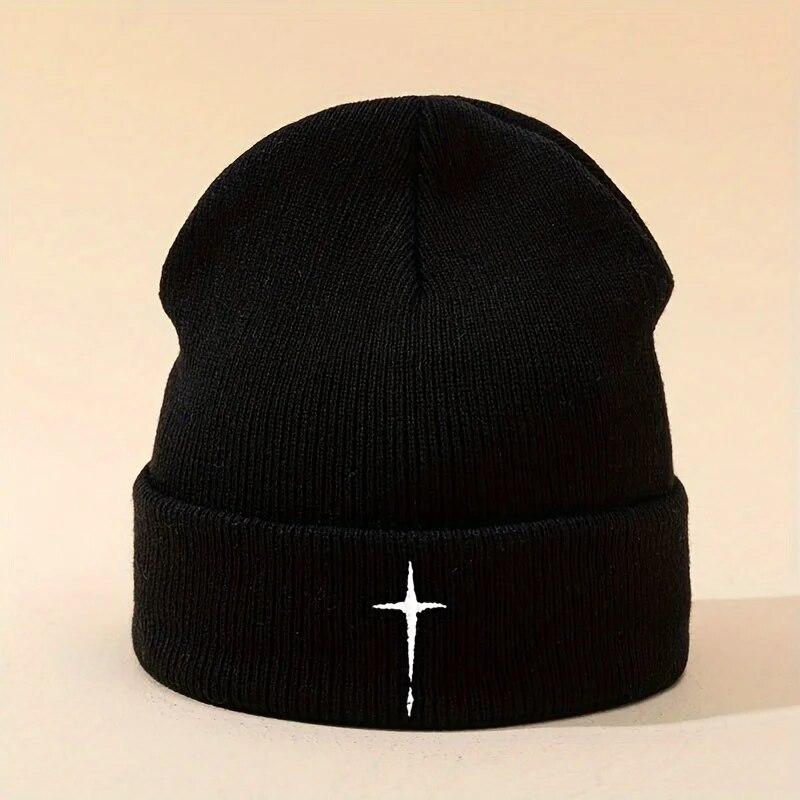 Winter  Beanie Hat For Men And Women Fashion Embroidered Knitted Hat Street Style Hip Hop Hat Outdoor Warm Skiing Hat