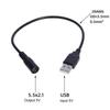 USB to DC5V Power Cable Cord, USB Male to 5.5x2.1mm Female DC5V Power Supply Plug Barrel Connector Charge Line