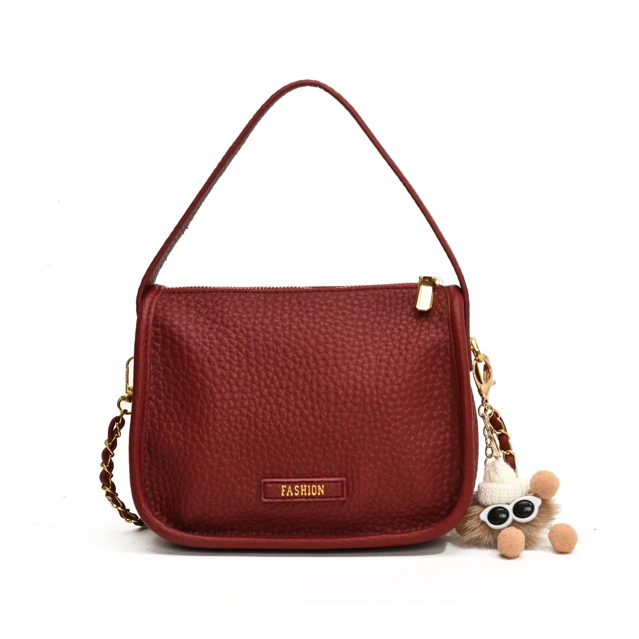 

Простая сумка через плечо Advanced Sense Light Luxury PU Texture, новая универсальная нежная осенняя сумка высокого класса с цепочкой