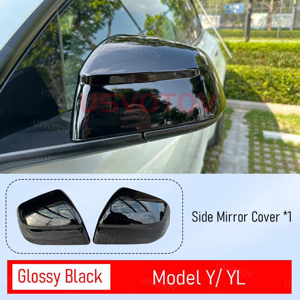 USVOTOV Rearview Side Mirror Guard Cover for Tesla Model 3 Y YL Accessories 2026 2025 Anti-Scratch Protector A Sportier Trim Cap