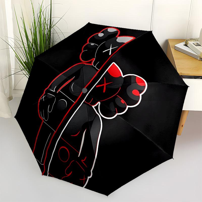 1pc KAWS Automatic Open/Close Cute Umbrella, Portable 3-Fold Compact Umbrella for Men & Women, Perfect Gift for Birthday081